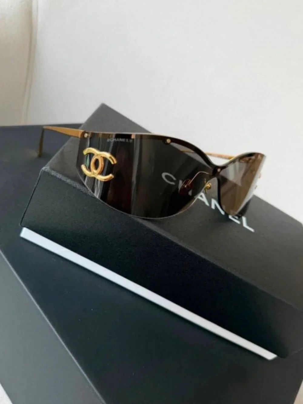 CHANEL Black Sunglasses – with Original Box & Case